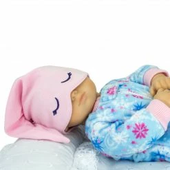 TeamsonUS Sophia's 2 Piece Winter Print Fleece Sleeper Outfit With Hat Set For 15'' Dolls, Blue/Pink Kids