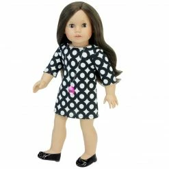 TeamsonUS Sophia's Faux Patent Leather Dress Shoes For 18" Dolls, Black Kids