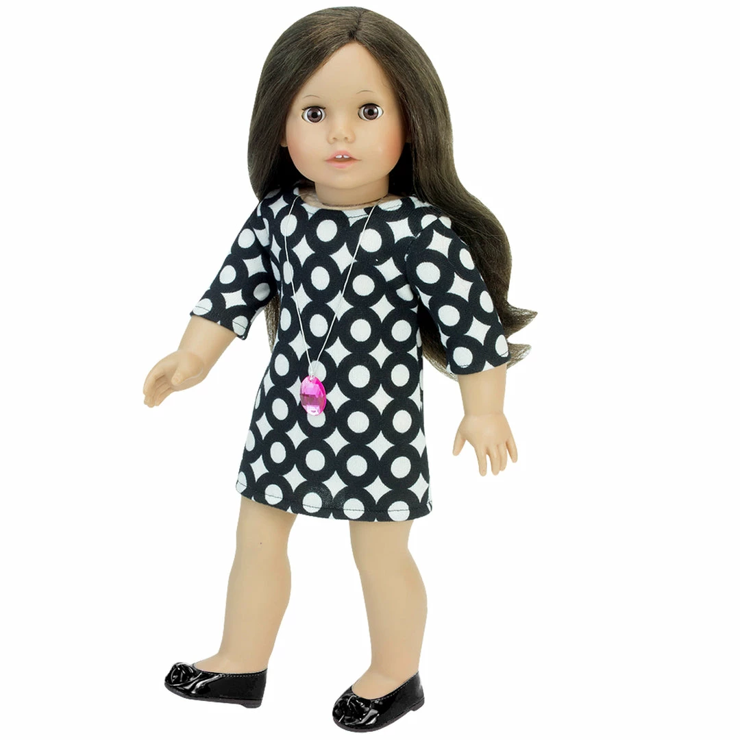 TeamsonUS Sophia's Faux Patent Leather Dress Shoes For 18" Dolls, Black Kids