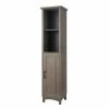 TeamsonUS Teamson Home Russell Modern Farmhouse Linen Tower Storage Cabinet With Open Shelves, Salt Oak