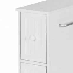 TeamsonUS Teamson Home Narrow Cabinet With Storage Drawers And Towel Bar 6.5