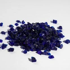 TeamsonUS Teamson Home 1/2 Inch Reflective Fire Glass For Fire Pits 9 Lb / 4 Kg Bag, Blue