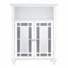 TeamsonUS Teamson Home Windsor Wooden Floor Cabinet With Glass Mosaic Doors, White