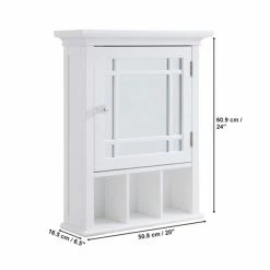 TeamsonUS Teamson Home Neal Removable Wooden Medicine Cabinet With Mirrored Door, White