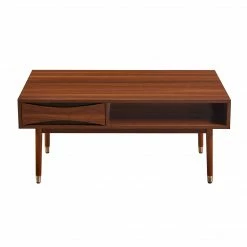 TeamsonUS Teamson Home Dawson Modern Wooden Coffee Table With Storage, Walnut