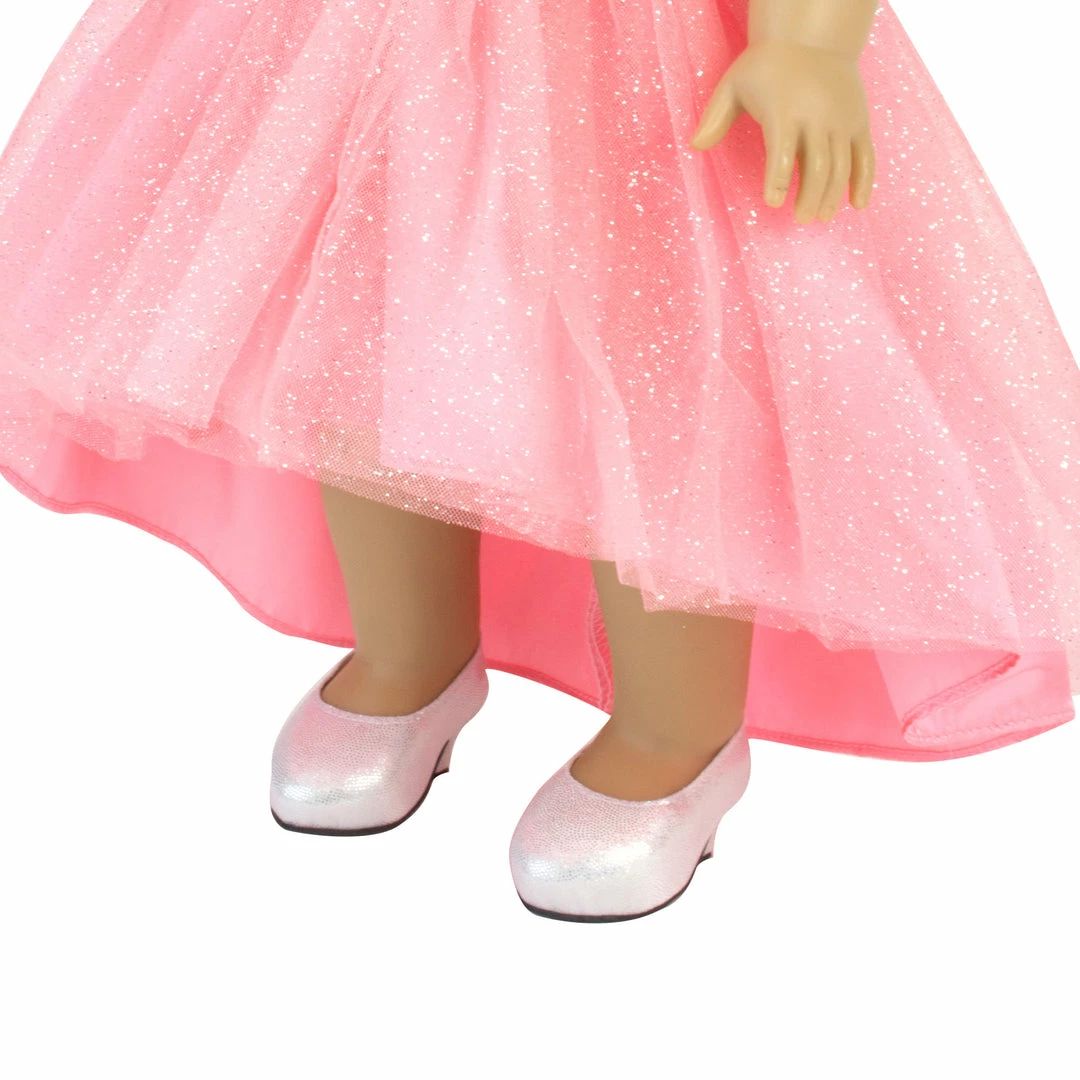 TeamsonUS Sophia's Sparkling Platform High Heels For 18" Dolls, Silver Kids