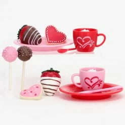 TeamsonUS Sophia's Dessert Set With Hot Cocoa For 18 Inch Dolls, Red/Pink Kids