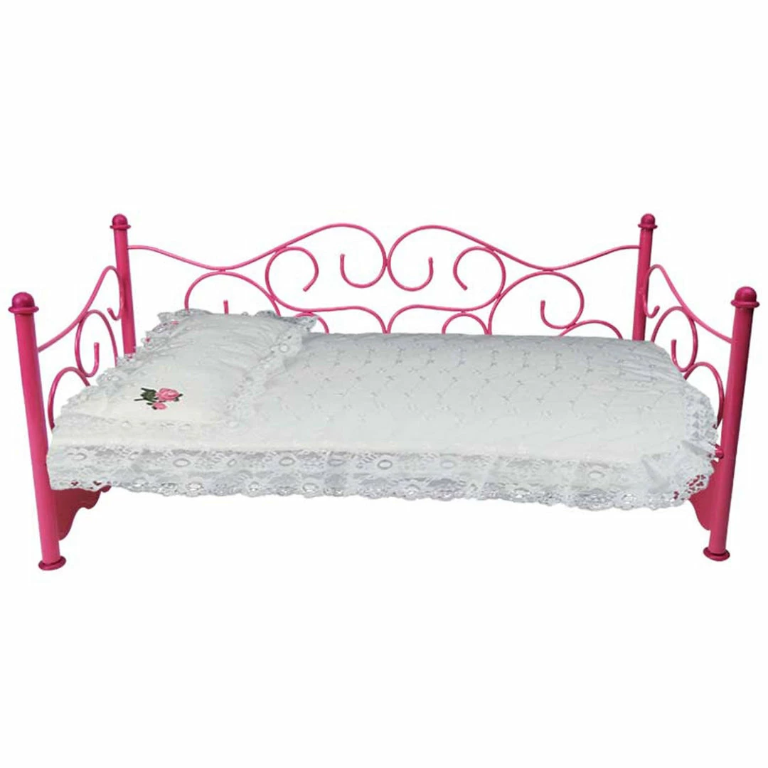 TeamsonUS Kids Sophia's 3 Piece Eyelet Bedding Set For 18" Dolls, White