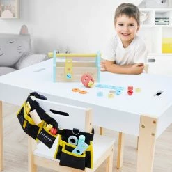 TeamsonUS Teamson Kids Little Helper Wooden Tool Box, Tool Belt And Accessories, Multicolor New