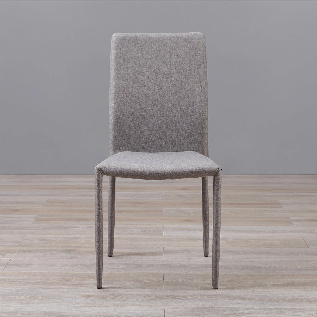 TeamsonUS Teamson Home Fabric Dining Chair With Metal Legs, Set Of 2, Light Gray