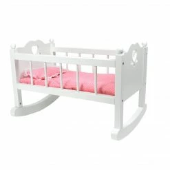 TeamsonUS Sophia's White Baby Doll Cradle Furniture Set For 15" Dolls