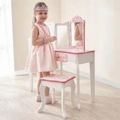 TeamsonUS Fantasy Fields - Fashion Giraffe Prints Gisele Play Vanity Set - Pink / White