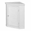 TeamsonUS Teamson Home Glancy Wooden Corner Wall Cabinet With Shutter Door, White