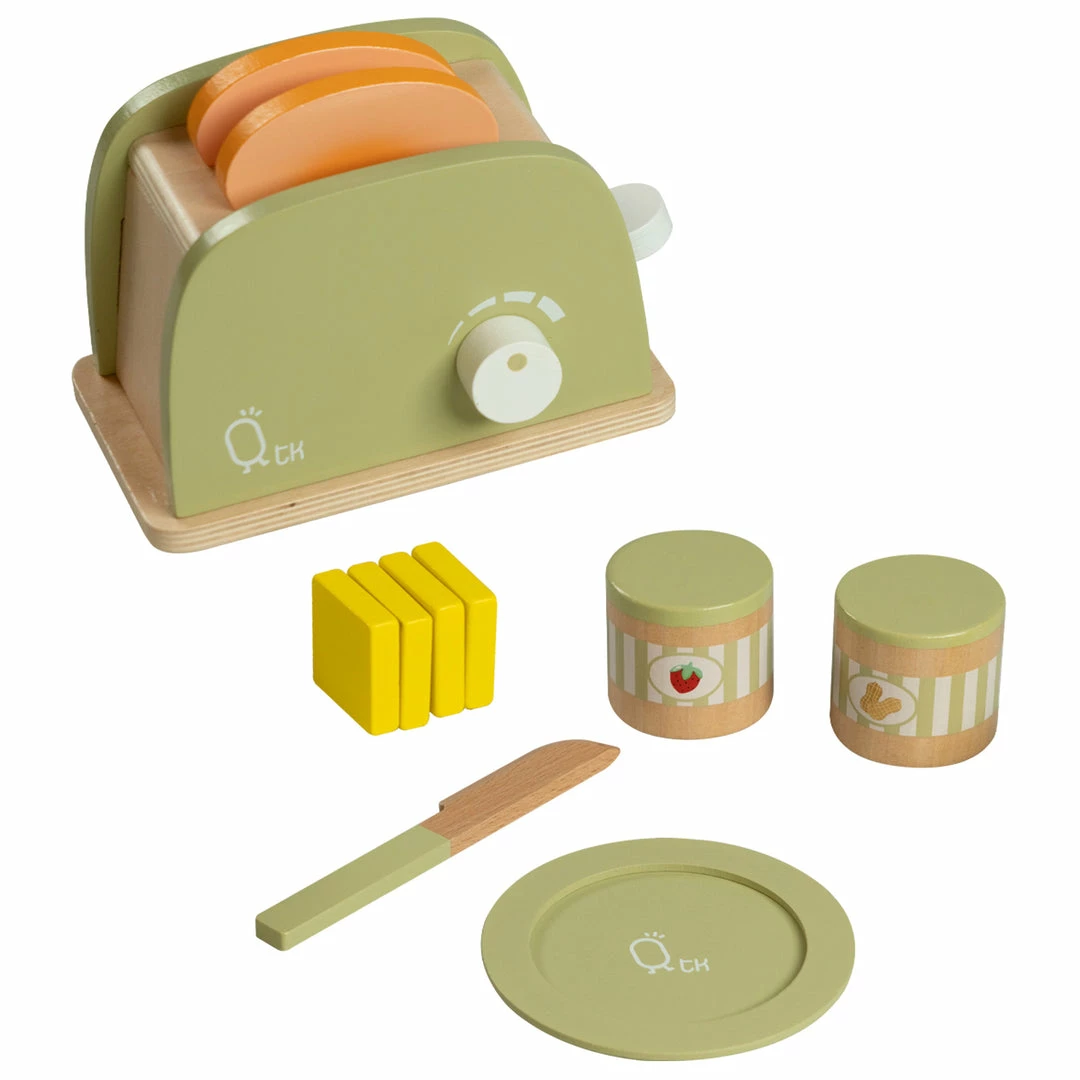 TeamsonUS Teamson Kids Little Chef Frankfurt Wooden Toaster Play Kitchen Accessories, Green