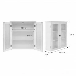 TeamsonUS Teamson Home Connor 2 Door Floor Cabinet With 3 Shelves, White