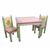 TeamsonUS Fantasy Fields Kids Painted Wooden Magic Garden Table With 2 Chairs, Multicolor
