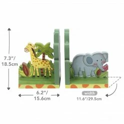 TeamsonUS Fantasy Fields Sunny Safari Bookends, Set Of 2, Multicolor Kids