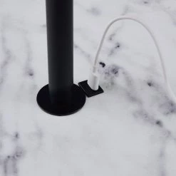 TeamsonUS Teamson Home Shenna Floor Lamp With Faux Marble Tray Table And Built-In USB Port, Black