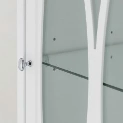 TeamsonUS Teamson Home Florence Wooden Linen Tower Cabinet With Storage, White