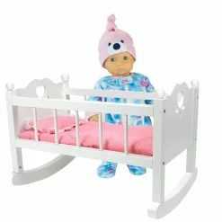 TeamsonUS Sophia's White Baby Doll Cradle Furniture Set For 15