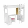 TeamsonUS Kids Olivia's Little World Little Princess Double Bunk Desk For 18" Dolls, Gray/Pink