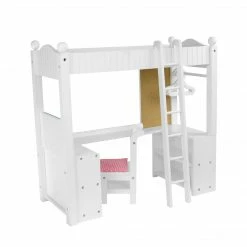 TeamsonUS Kids Olivia's Little World Little Princess Double Bunk Desk For 18" Dolls, Gray/Pink