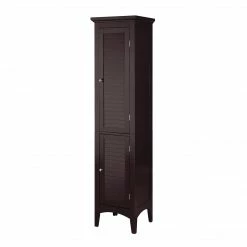 TeamsonUS Teamson Home Glancy Wooden Tall Tower Cabinet With Storage, Dark Brown