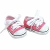 TeamsonUS Sophia's Light Pink Canvas Sneaker Shoe With Laces For 18" Dolls