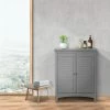 TeamsonUS Teamson Home Glancy Wooden Floor Cabinet With Shutter Doors And Adjustable Shelves, Gray New