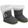 TeamsonUS Sophia's Gray Winter Button Boots W/ Fur Accessory For 18" Dolls Kids