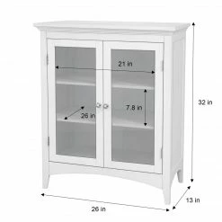 TeamsonUS Teamson Home Floor Storage Cabinet, 2 Adjustable Shelves