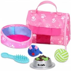 TeamsonUS Kids Sophia's White Plush Kitty Cat And Accessories Set For 18