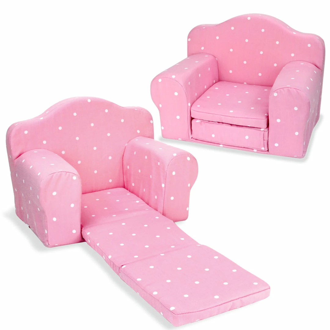 TeamsonUS Sophia's Polka Dot Pull-Out Chair Bed For 18'' Dolls, Pink