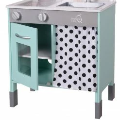TeamsonUS Teamson Kids Little Chef Philly Modern Wooden Kitchen Playset, Mint/White