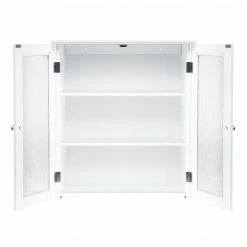 TeamsonUS Teamson Home Connor 2 Door Floor Cabinet With 3 Shelves, White