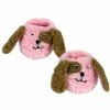 TeamsonUS Sophia's Sherpa Puppy Dog Face Slippers For 18" Dolls, Pink/Brown
