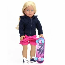 TeamsonUS Sophia's Skateboard, Helmet And Knee Pads Set For 18