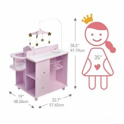 TeamsonUS Olivia's Little World - Twinkle Stars Princess Baby Doll Changing Station With Storage Kids