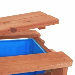 TeamsonUS Teamson Kids Outdoor Wooden Picnic Table With 2 Sensory Bins For Sand/Water Play Plus Accessories, Warm Cherry
