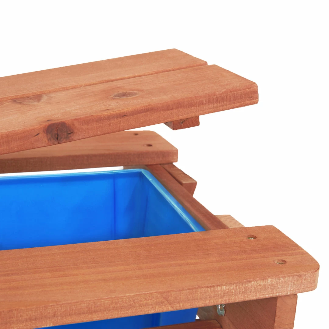 TeamsonUS Teamson Kids Outdoor Wooden Picnic Table With 2 Sensory Bins For Sand/Water Play Plus Accessories, Warm Cherry