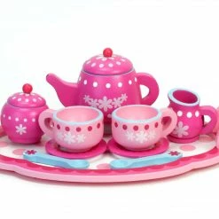 TeamsonUS Sophia's 10 Piece Wooden Tea Party Set, Pink