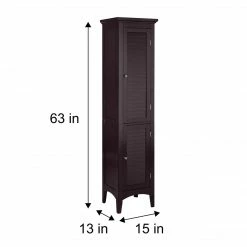 TeamsonUS Teamson Home Glancy Wooden Tall Tower Cabinet With Storage, Dark Brown