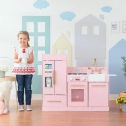 TeamsonUS Teamson Kids - Little Chef Chelsea Modern Play Kitchen - Pink / Gold