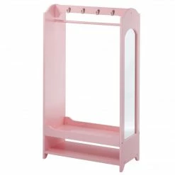 TeamsonUS Fantasy Fields Little Princess Clothing Rack With Storage And 4 Hangers, Pink Kids