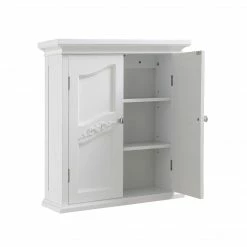 TeamsonUS Teamson Home Versailles Wooden Wall Cabinet With 2 Shelves, White