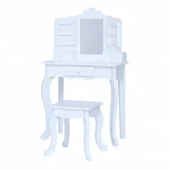 TeamsonUS Fantasy Fields Little Princess Anna Vanity Set With Mirror, Drawers, Jewelry Storage, And Stool, White New