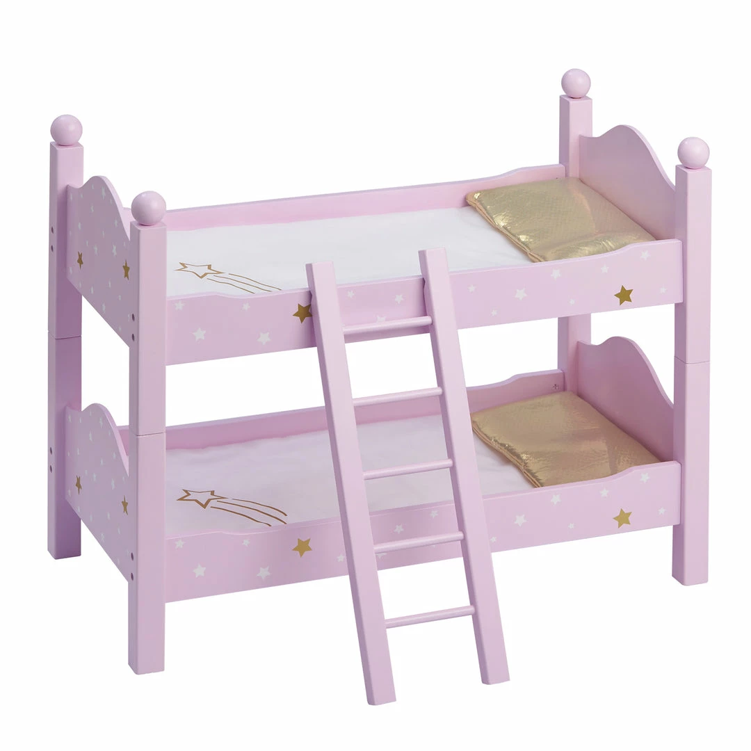 TeamsonUS Kids Olivia's Little World Twinkle Stars Princess Double Bunk Bed For 18" Dolls, Pink