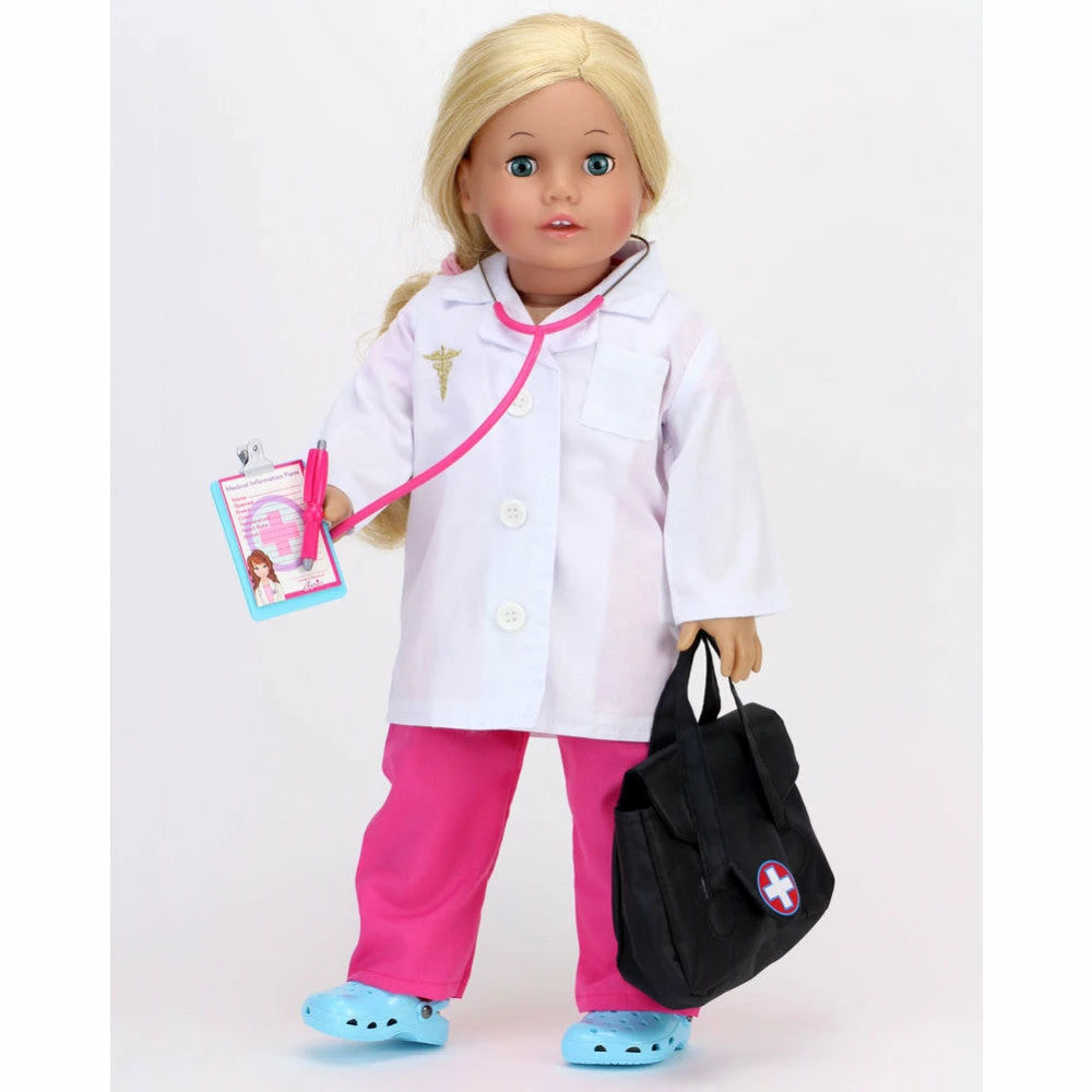 TeamsonUS Sophia's Doll Doctor And Medical Accessories Set For 18" Dolls, Pink Kids