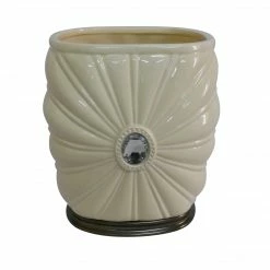 TeamsonUS Home Jemma White Ivory Waste Basket