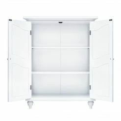 TeamsonUS Teamson Home Versailles Wooden Floor Cabinet With 2 Shelves, White
